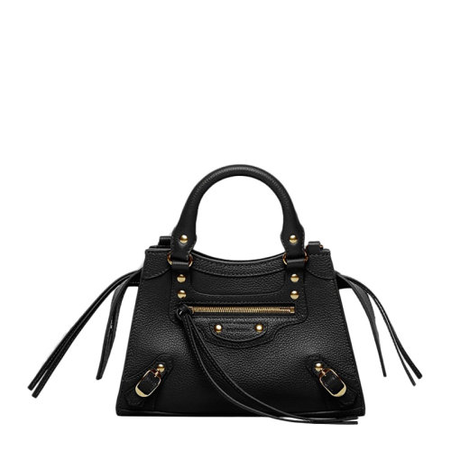 Balenciaga/巴黎世家 Neo Classic系列女士黑色小牛皮滑面迷你新梯形格式可拆可调式皮革表带手提包女包 638524-15Y41-1000