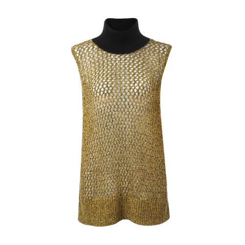 BURBERRY/博柏利 burberry服装 巴宝莉 黄色 女士针织衫/毛衣 高领 针织 无袖 背心  女装 瑕疵特卖（陈列痕迹，不影响使用）