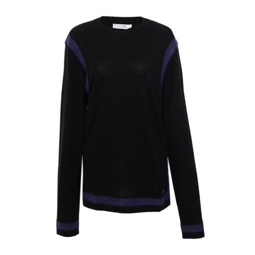 VERSACE/范思哲 男士黑色羊毛混纺丙基酸纤维圆领长袖上衣毛衣套头衫 V700521-0080-V000