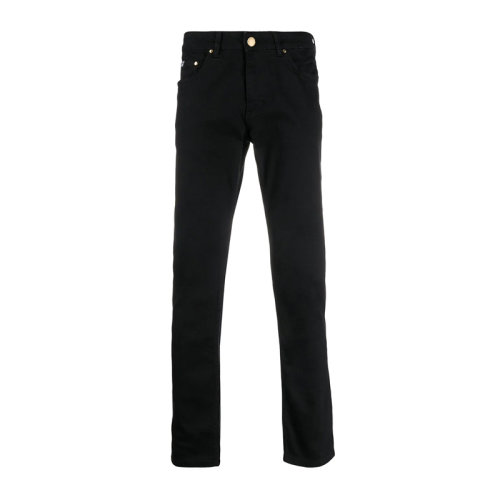 VERSACE JEANS/范思哲牛仔 男士黑色棉质混纺弹性纤维经典字母微标装饰休闲裤牛仔裤长裤男裤 A2GVA0D4-60366-899