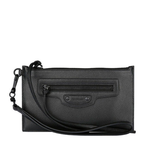 Balenciaga/巴黎世家 女士黑小牛皮拉链开合钱夹钱包卡包手拿包零钱包女包 655248-15Y0I-1000