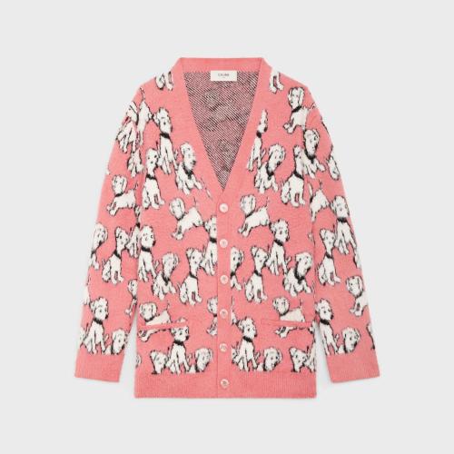  CELINE赛琳思琳 22年秋冬 男士 针织衫 艺术家提花拉绒棉质开衫 2A94W531Q.24BP