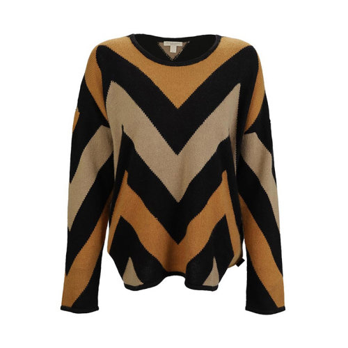 BURBERRY/博柏利 女士拼色棉质圆领条纹毛衣 3955788