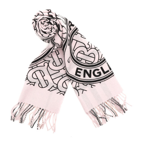 BURBERRY/博柏利22春夏女士字母印花山羊绒长款围巾8049008