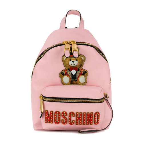 MOSCHINO/莫斯奇诺 女士聚碳酸酯 包袋 粉色背包双肩包