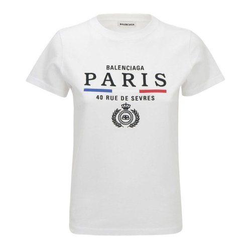  Balenciaga/巴黎世家 女士白色棉质短袖T恤 578133-TGV48-9000 PLFSX