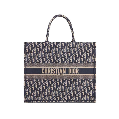 DIOR/迪奥 老花刺绣托特大容量手提包复古单肩斜挎包