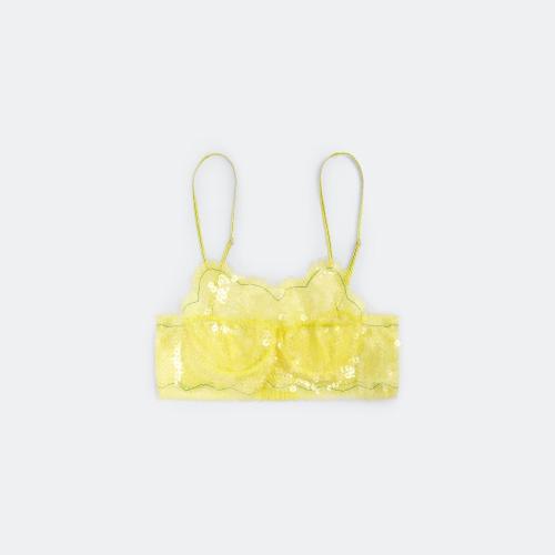 BV葆蝶家 22年秋冬 女士 吊带 soutien-gorge a armatures en dentelle florale avec sequins