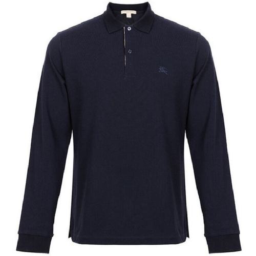  BURBERRY/博柏利 男士深蓝色棉质长袖Polo衫 39821671