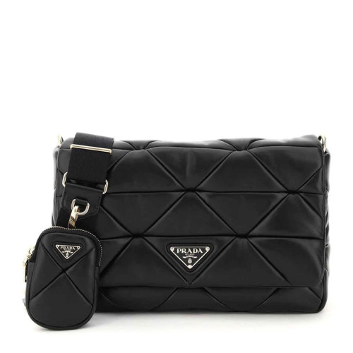 PRADA/普拉达  女士黑色皮革单肩包链条包女包 1BD291-2DMO-F0002