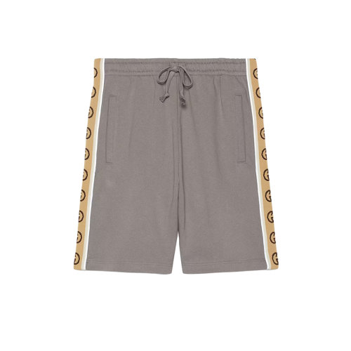  GUCCI/古驰 22年秋冬新款 男士灰色纯棉重磅毛毡针织短裤630715XJBUW1233