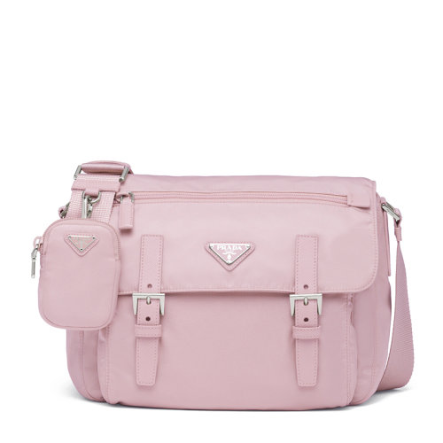 PRADA/普拉达      女士雪花玫瑰色再生尼龙可调节织物肩带附可拆卸小包单斜跨单肩包1BD953_RV44_F0E18_V_B1M