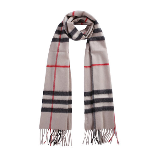 BURBERRY/博柏利 女士米色经典英伦风羊绒保暖御寒格纹围巾围脖 3954673