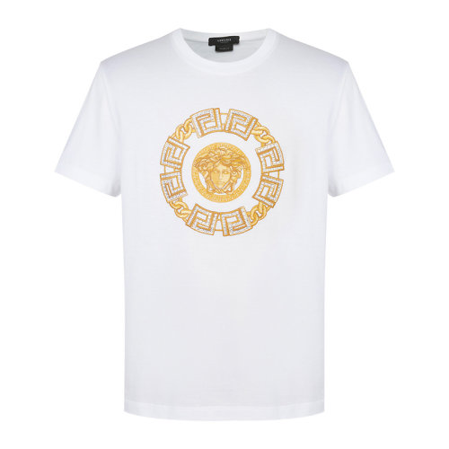 VERSACE/范思哲 男士纯色棉质经典美杜莎刺绣图案圆领上衣短袖T恤 A87386-A228806 多色可选