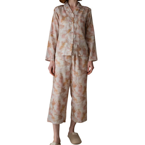 GeleiStory/GeleiStory 回归生活取悦自己休闲居家系列长袖长裤套装天丝真丝棉混纺女装>女士睡衣/家居服>女睡衣/家居服