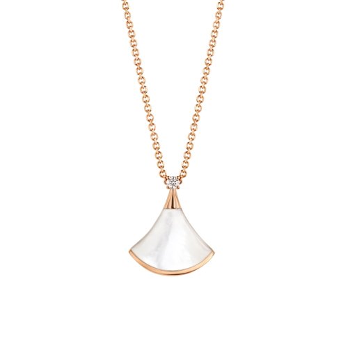 BVLGARI/宝格丽 DIVAS'DREAM经典款18K金玫瑰金镶白贝母 小扇子项链 350581