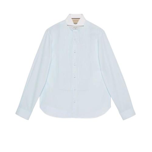  GUCCI古驰 22年秋冬 男士 棉府绸方形衬衫 685979 ZAJFM 4356