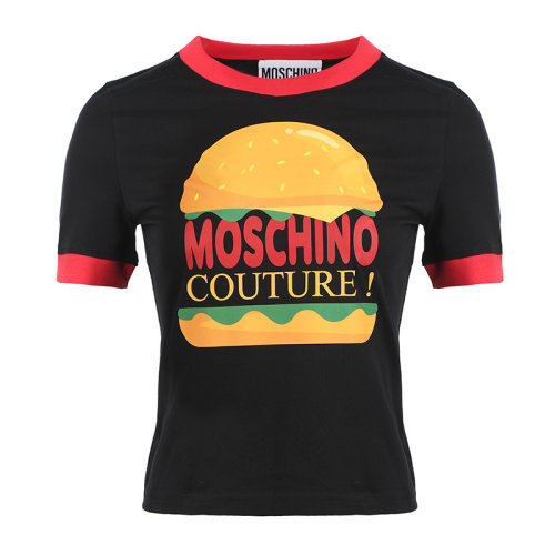 MOSCHINO/莫斯奇诺22春夏Hamburger印花女士短袖T恤A070305411