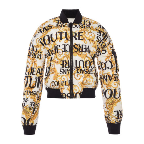 VERSACE JEANS/范思哲牛仔 女士拼色印花经典巴洛克印花拉链开合双面飞行员夹克外套 E5HUA975-25055 多色可选