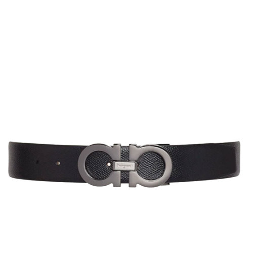 Salvatore Ferragamo/菲拉格慕 男士 黑色皮革时尚皮带腰带 679493 671453