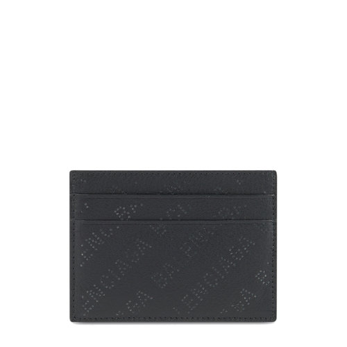 Balenciaga/巴黎世家 21新款 男士黑色光滑小牛皮穿孔徽标卡片夹594309D6WZN1000