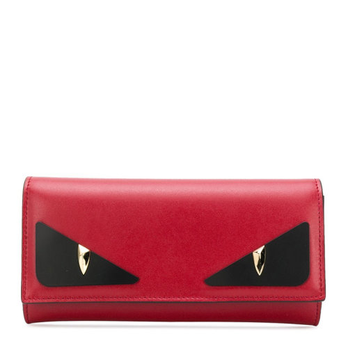 FENDI/芬迪 女士小牛皮小怪兽眼睛装饰长款钱夹钱包（无芯片）