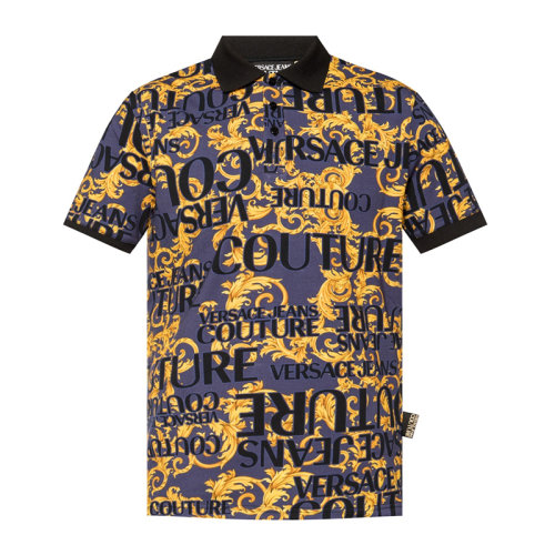 VERSACE JEANS/范思哲牛仔 男士拼色棉质经典字母徽标印花装饰翻领短袖上衣T恤马球衫Polo衫 B3GVA7PA-S0630-200
