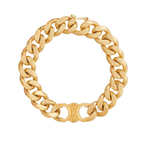 CELINE/赛琳 22新款 TRIOMPHE系列 男女同款金色黄铜凯旋门锁扣手链 460BJ6BRA.35OR