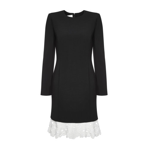 Valentino/华伦天奴 黑色/白色 女士反差色饰连衣裙 UB3VASR55JN0NI 2020年秋冬