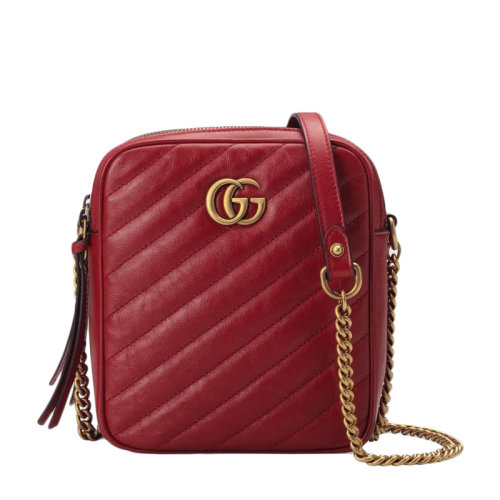 GUCCI 古驰   GG Marmont系列 女士绗缝迷你GG链条包时尚单肩斜挎包