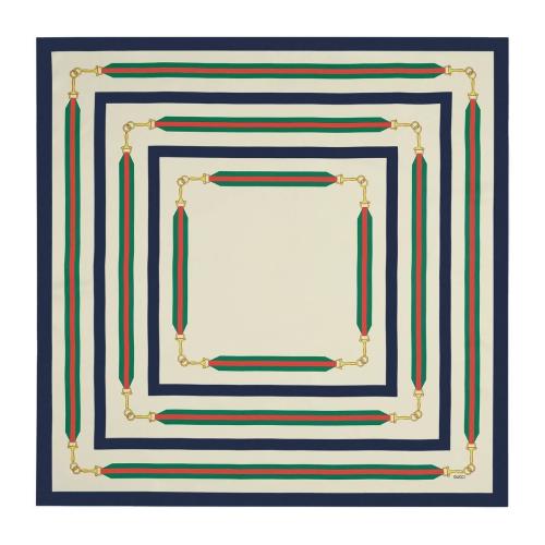  GUCCI古驰 22年秋冬 女士 互扣式双G马衔扣真丝围巾 626781 3G001 9200