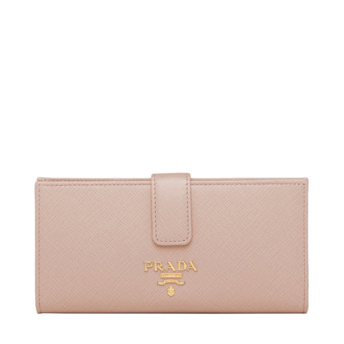 PRADA/普拉达 22春夏新款 女士大号粉色皮革金标扣带长款钱包1MV025_QWA_F0236