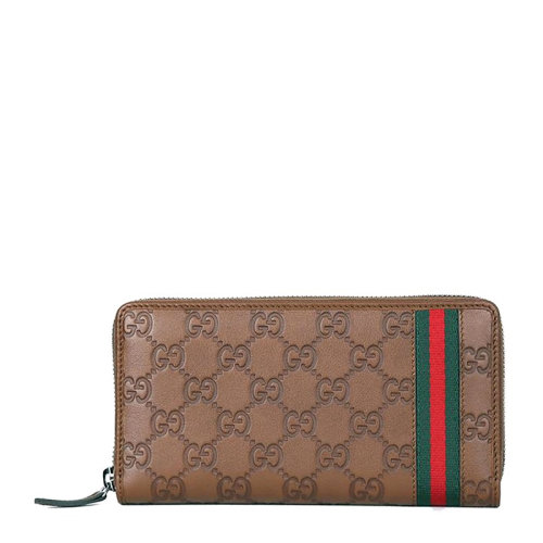 GUCCI/古驰 男士牛皮长款棕色钱包 308009-A0VBR-2574