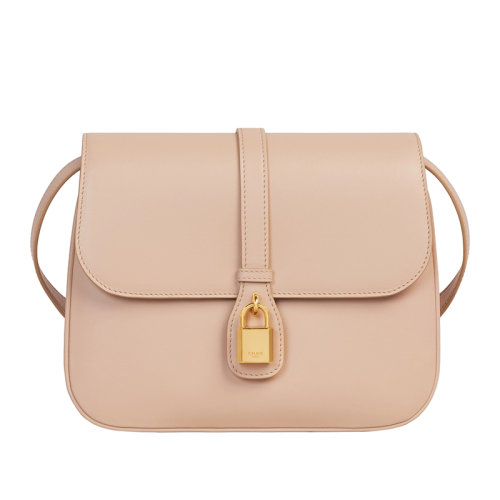 CELINE/赛琳 22春夏新款TABOU系列 女士中号裸色光滑牛皮革金色锁扣斜挎单肩包 196583DK1.03ND