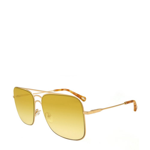 CHLOE/克洛伊 蔻依 飞行员 方形 双梁 金属镜框 太阳镜 渐变色镜片 墨镜 眼镜 CE140S 58mm CHLOE 克洛伊