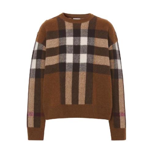  BURBERRY 22年秋冬 女士 格纹羊毛混纺针织衫 80484441