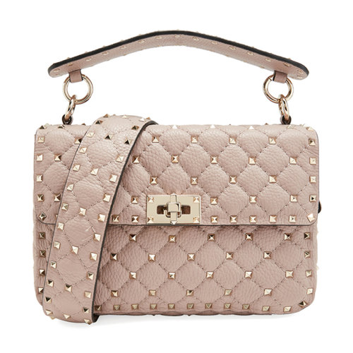 Valentino/华伦天奴  女包女士皮革时尚百搭铆钉装饰手提斜挎单肩包  TW2B0E87AVB 0NO