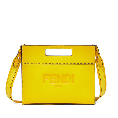 FENDI/芬迪 22春夏新款 男士迷你黄色小牛皮徽标渐变手拿单肩包 7VA547AFILF0CHF