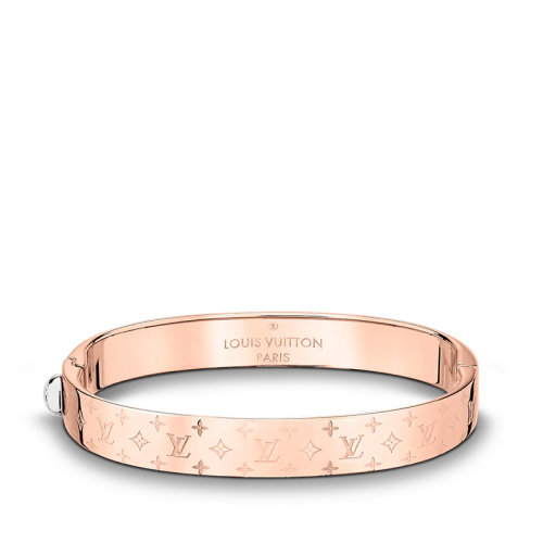 Louis Vuitton/路易威登 22春夏新款NANOGRAM STRASS系列 镀玫瑰金黄铜徽标刻印手镯M00254