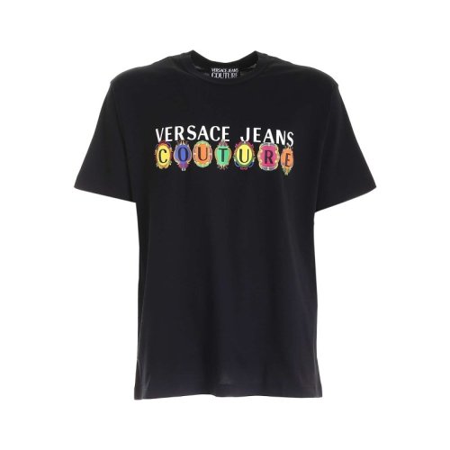 VERSACE JEANS/范思哲牛仔  男装 时尚简约 男士黑色棉质短袖T恤 B3GWA7PA30457 899