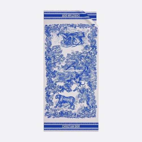  DIOR迪奥 22年春夏 女士 斗篷 Poncho Toile de Jouy Sauvage 21JOU370I602_C506