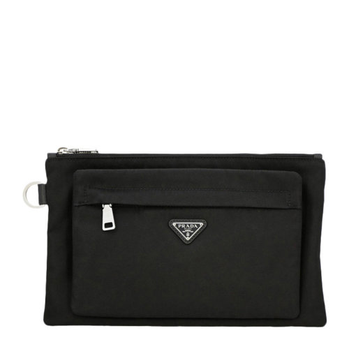 PRADA/普拉达 男士黑色拉链款手拿包 2NG012-064-F0002