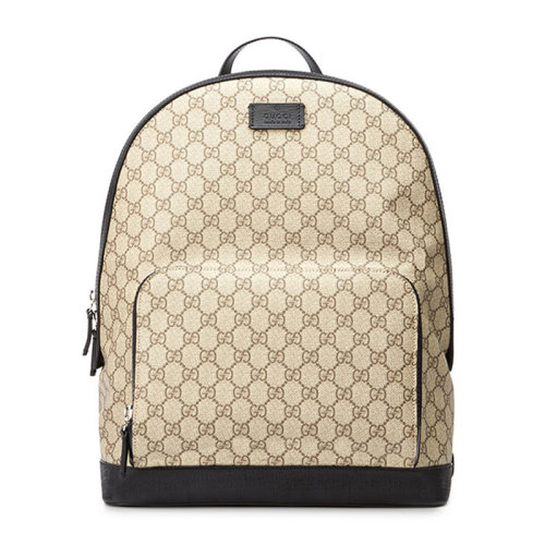 GUCCI古驰 女士米色拼乌木色人造帆布小号时尚 双肩包