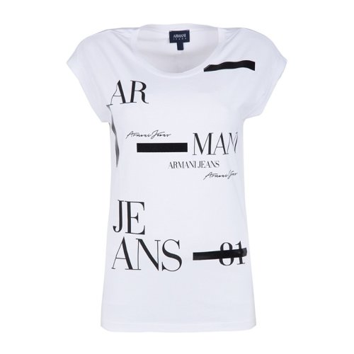  ARMANI JEANS/阿玛尼牛仔 女士印花棉质短袖T恤 6Y5T22 5J23Z 1100 PLFSX