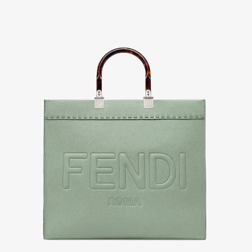 FENDI芬迪 22年秋冬 女士 手提包 薄荷绿皮革手提袋 8BH386ALFYF1HZM