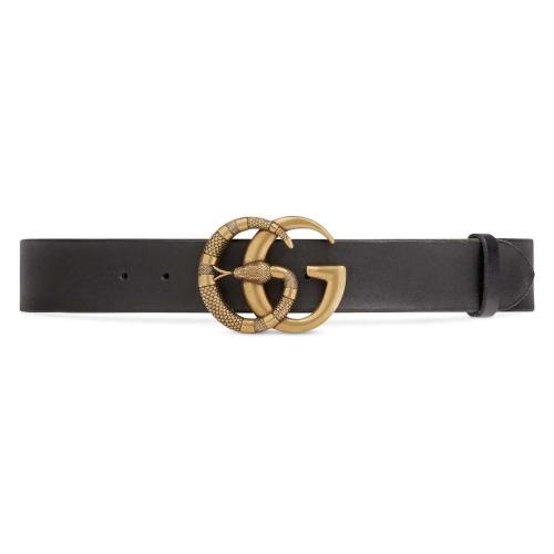  GUCCI古驰 22年秋冬 女士 蛇形双G带扣皮革腰带 458949 CVE0T 1000