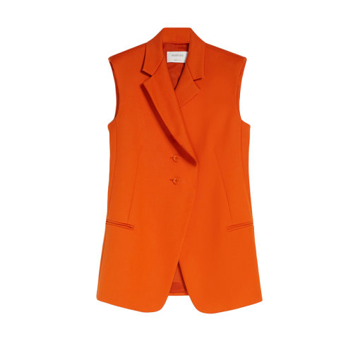 MaxMara/麦丝玛拉 22年早春新款 BIACCO系列 女士橙色纯棉无袖西装外套夹克2281012706002