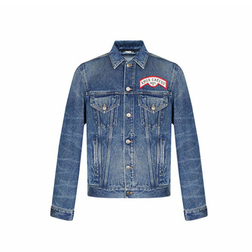 GUCCI/古驰  古琦男装 男士蓝色棉质logo印花夹克外套 553600 XDAGQ 4206