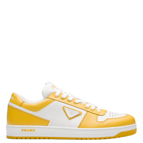 PRADA/普拉达 22年早春新款 Downtown系列 男士白色/太阳色皮革运动鞋2EE364_3LKG_F0A7U