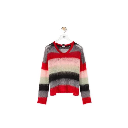  LOEWE罗意威 22年秋冬 女士 针织衫 Stripe sweater in mohair S359Y14K78-7209
